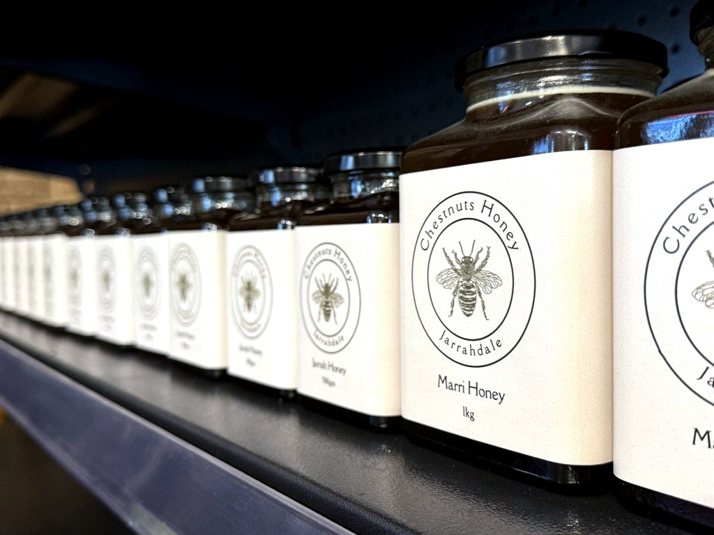 Chestnuts Honey jars, made by Chestnuts Honey, Jarrahdale