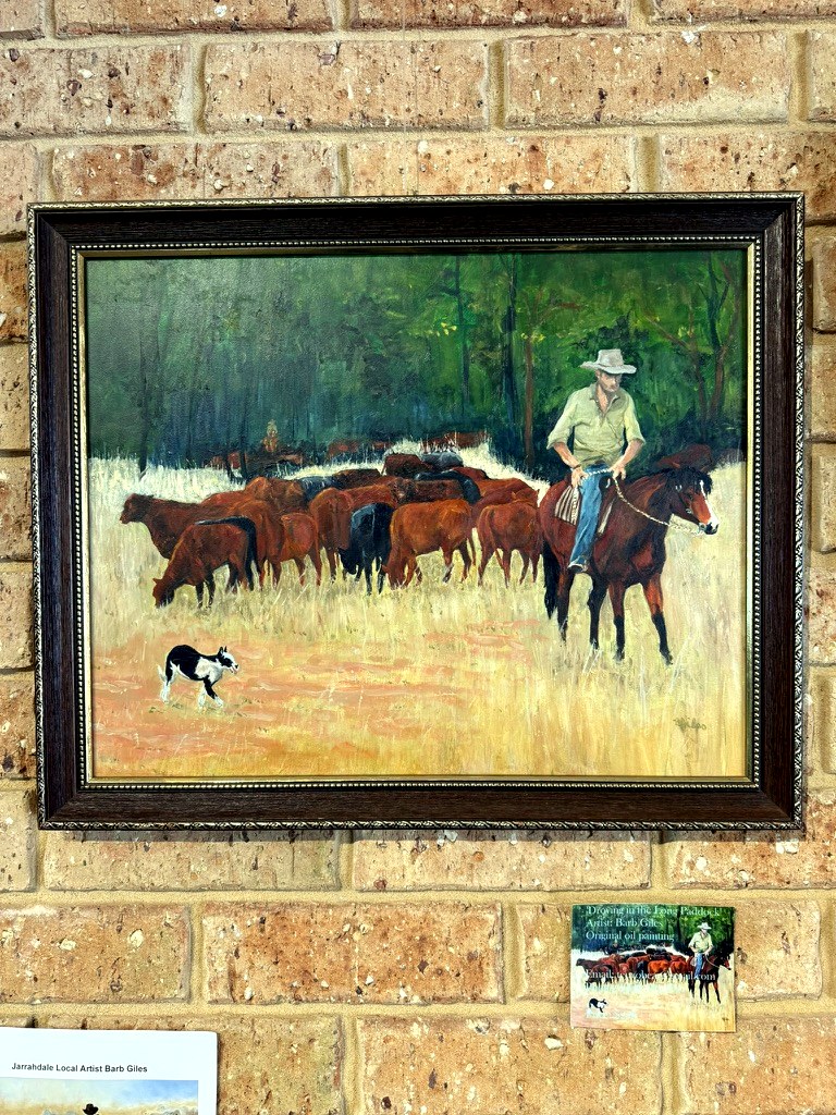 Original oil painting, Droving in the Long Paddock, by Barb Giles