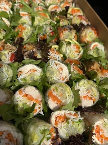 Fresh rice paper rolls, catering tray