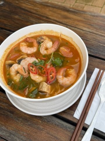 Tom Yum soup with prawns